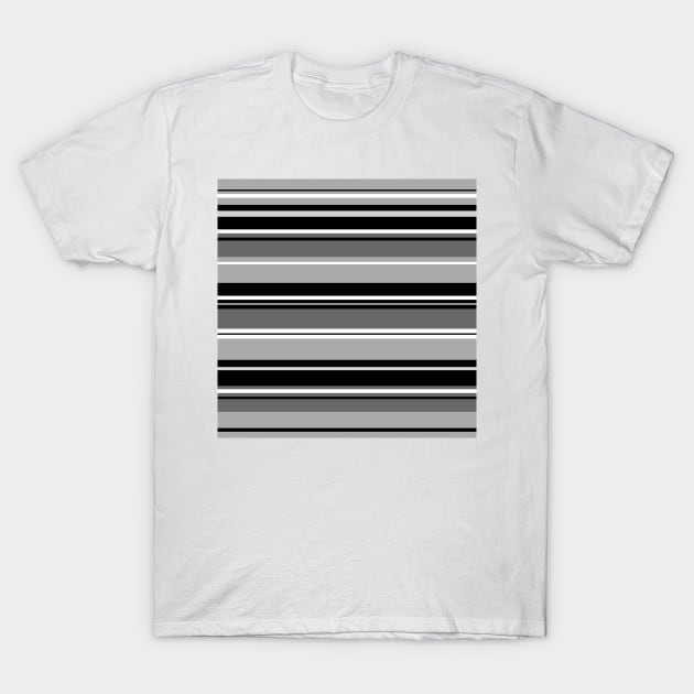 Mixed Stripes Pattern Monochrome T-Shirt by NataliePaskell